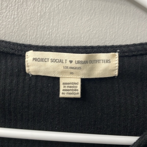 Project Social T x Urban Outfitters Black Long-sleeved Lace Up Top - Picture 3 of 5